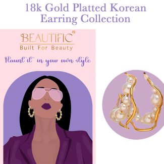 18k Gold Platted Korean Earring Collection for Girls and Women